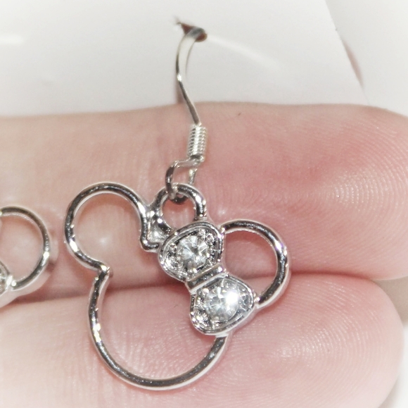 Disney Hollow Minnie Mouse crystal bow earrings - Picture 6 of 7